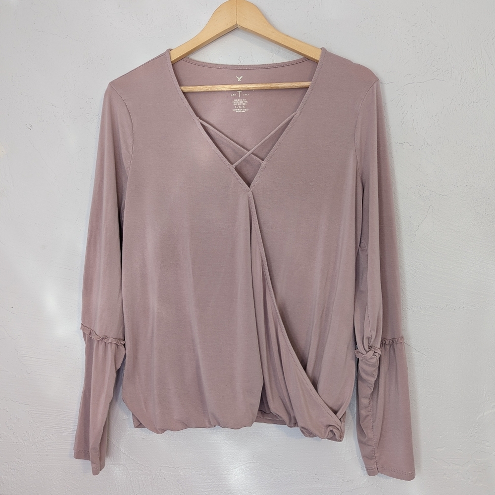 American Eagle Soft & Sexy Flowy Ethereal Feminine Coquette Blouse Boho Cute